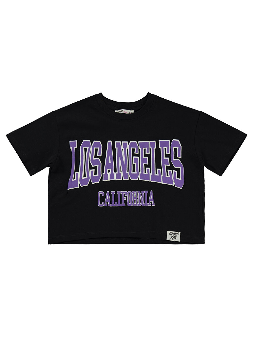 Girls Kız Çocuk Tişört 6-9 Yaş Siyah