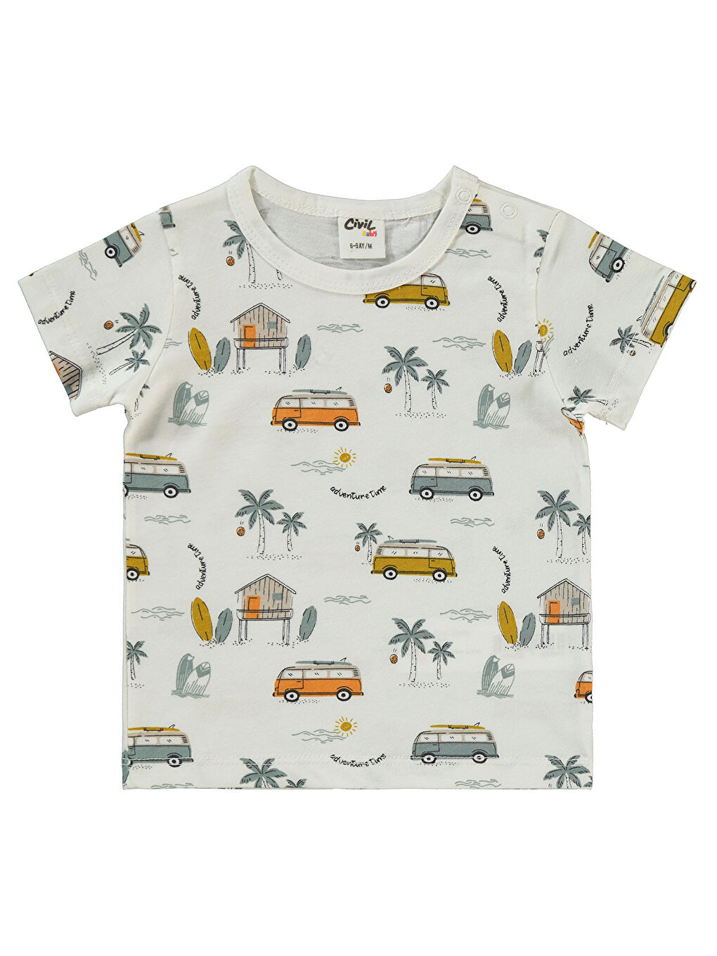 Baby Erkek Bebek Şortlu Takım 6-18 Ay Ekru-2