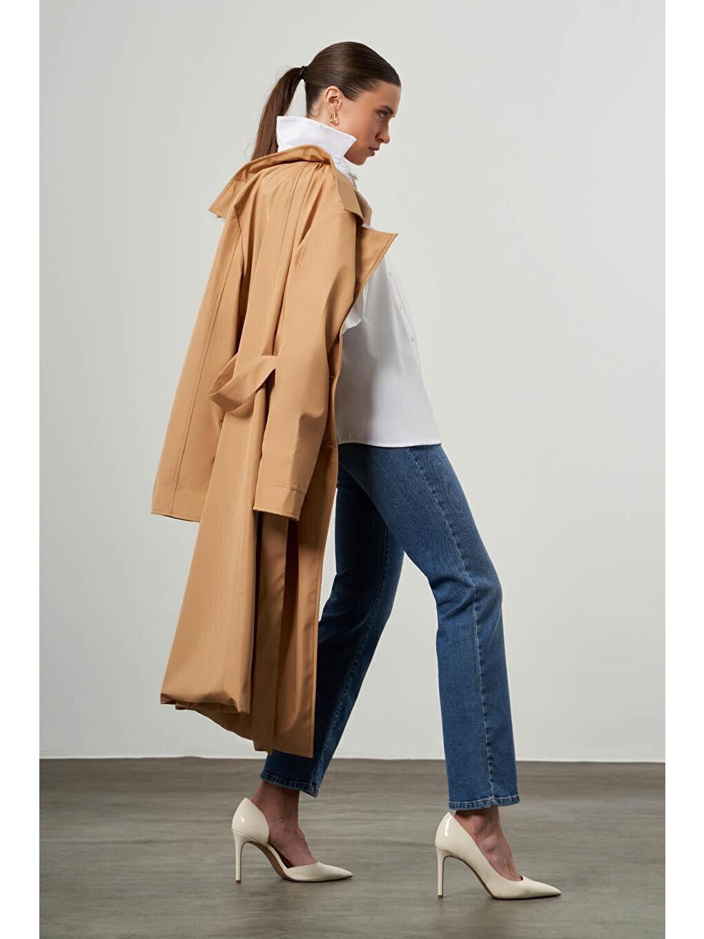 Bej Bsc Klasik Bisküvi Trençkot-11