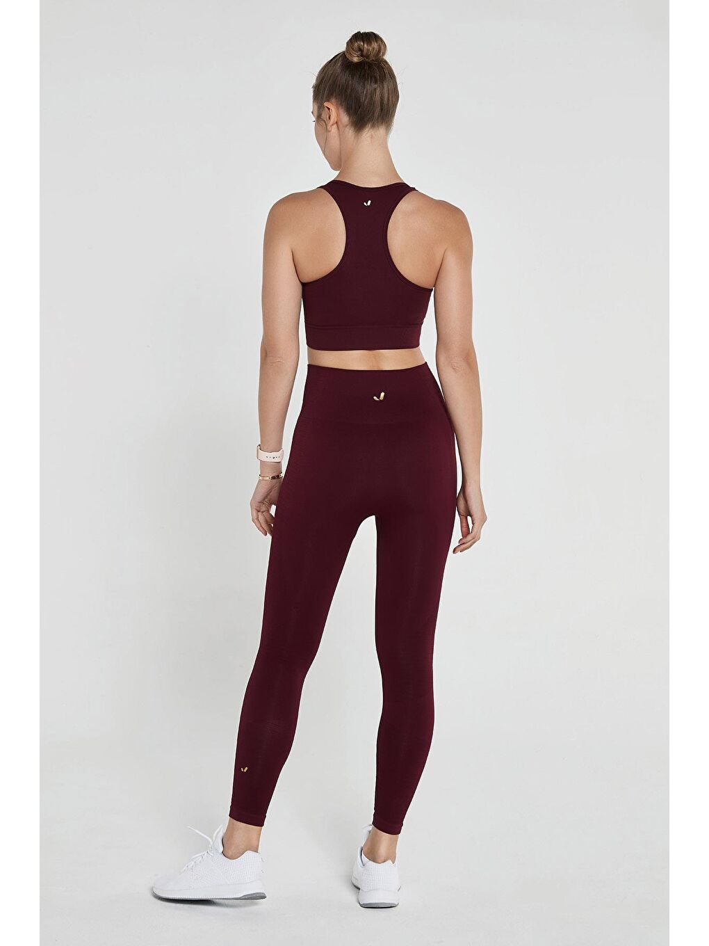 Gela Yüksek Bel, Esnek ve Toparlayıcı Spor Tayt Bordo-3