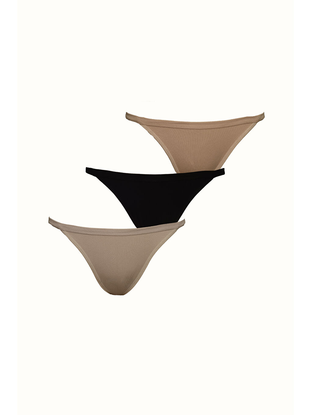 3 lü Paket İnce Bel Bikini Külot 525 Siyah/Ten/Vizon
