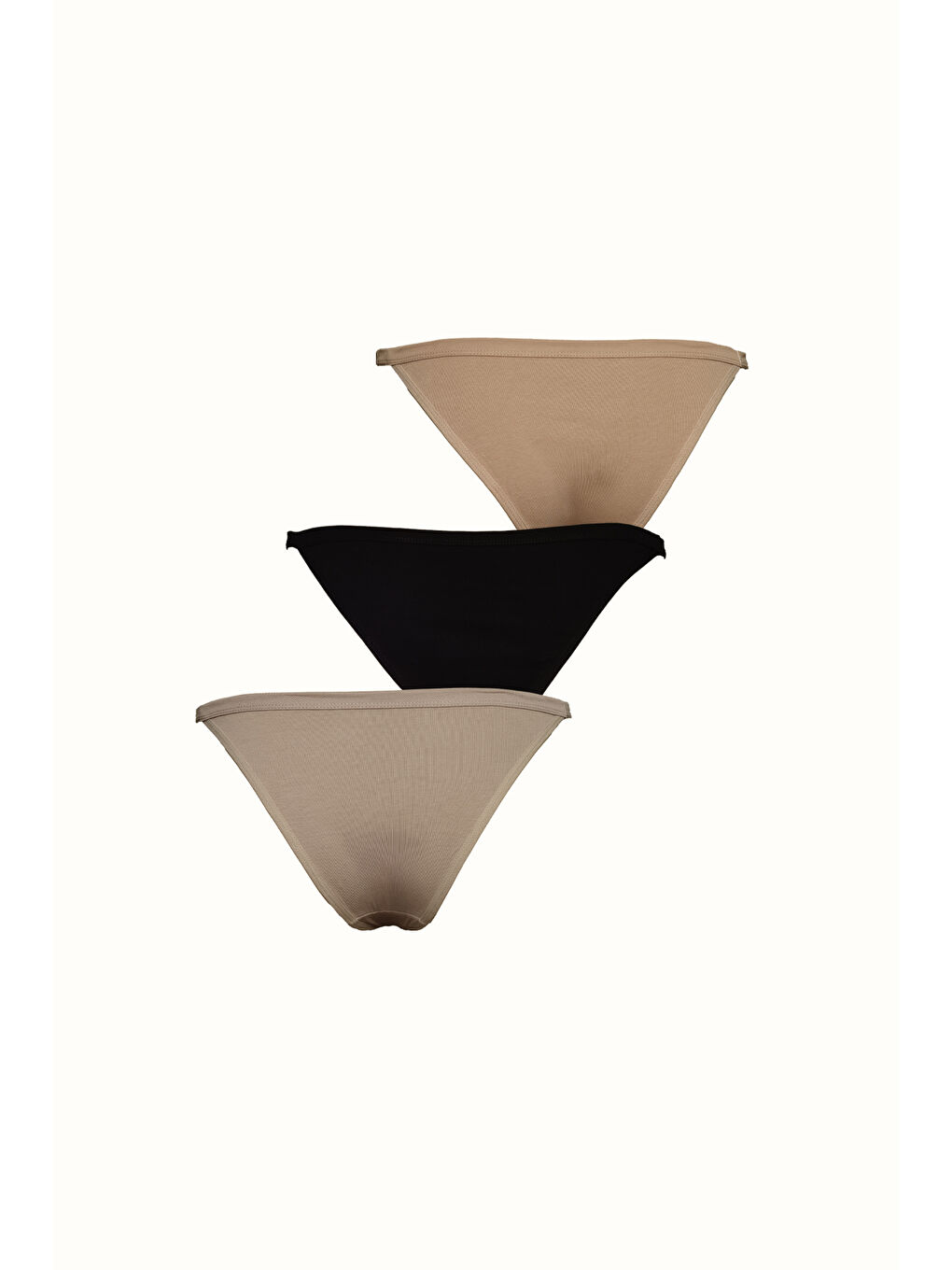 3 lü Paket İnce Bel Bikini Külot 525 Siyah/Ten/Vizon-1