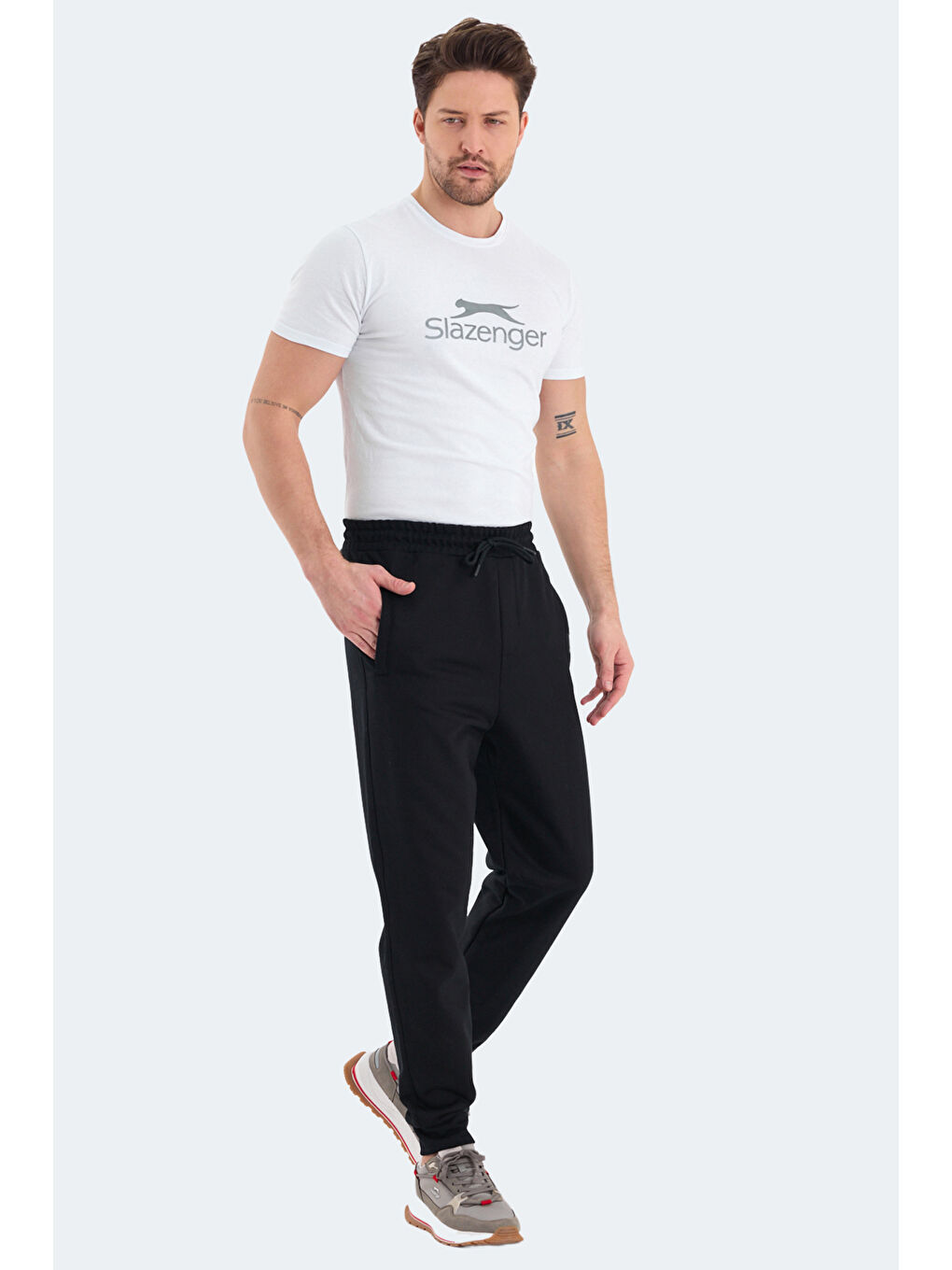 NAVDEEP  Erkek %100 Pamuk Jogger Eşofman Altı Siyah-2