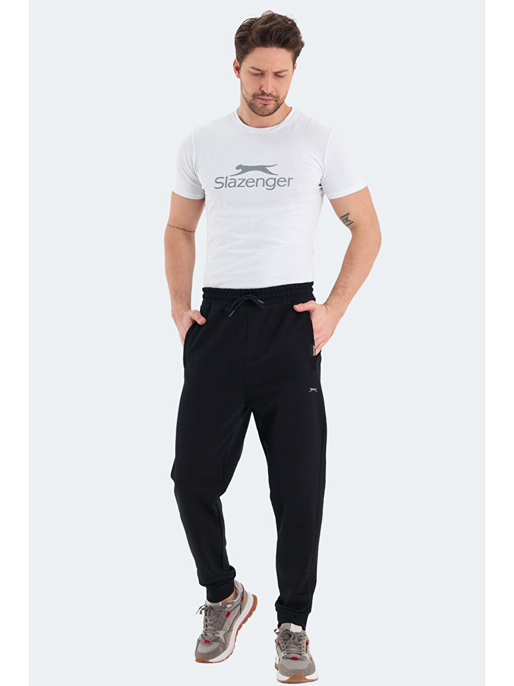 NAVDEEP  Erkek %100 Pamuk Jogger Eşofman Altı Siyah-6