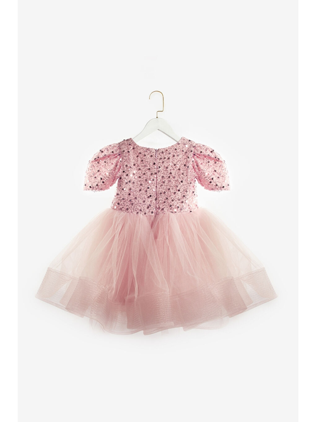 Lila Boncuklu Pullu Kız Çocuk Elbise - Gloria-4