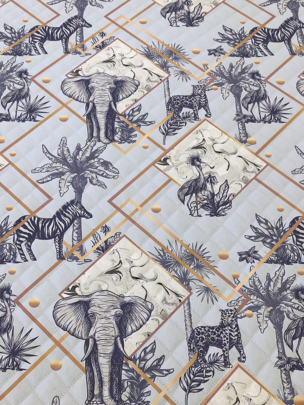 Karışık Modern Desen Çift Kişilik Baskılı Pike (200x220 Cm) Renkli-1