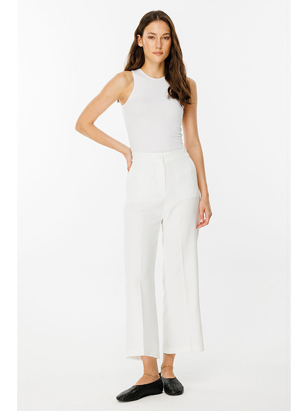 Double Pantolon - Beyaz