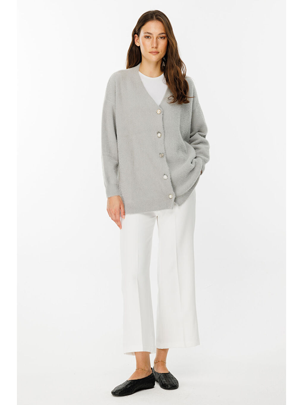 Double Pantolon - Beyaz-1