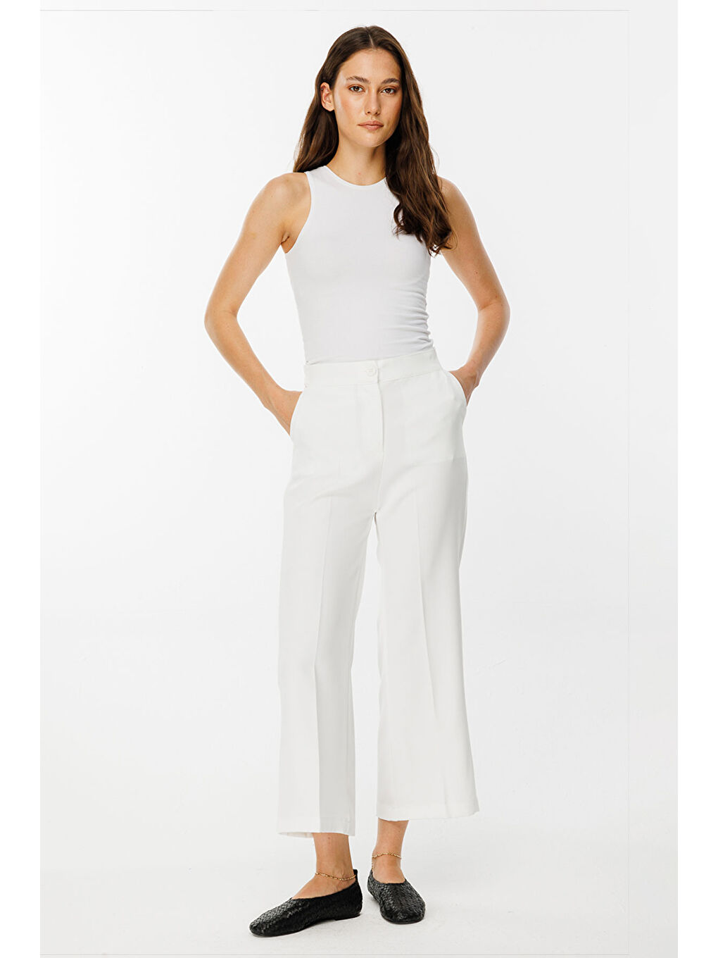 Double Pantolon - Beyaz-2