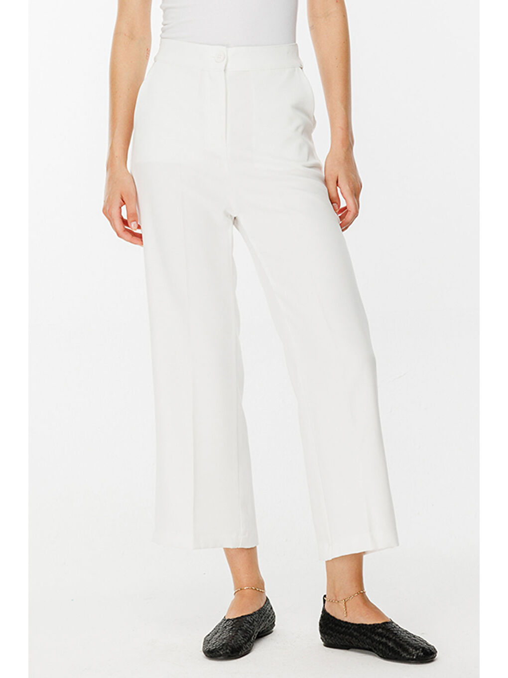 Double Pantolon - Beyaz-3
