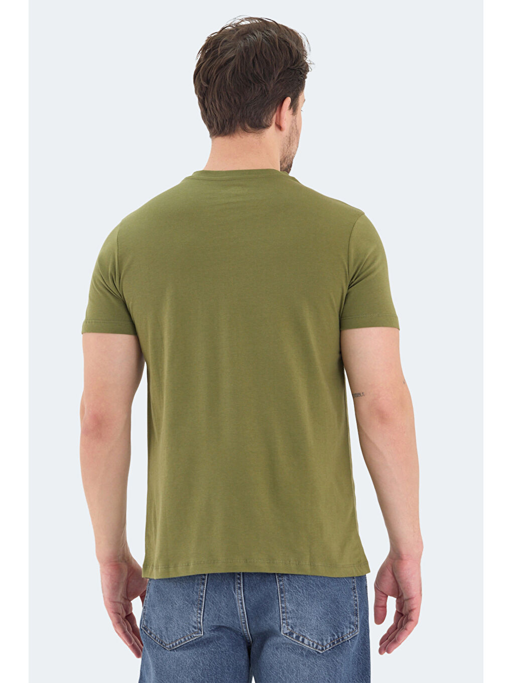 RIVALDO Erkek %100 Pamuk Tişört Haki-1