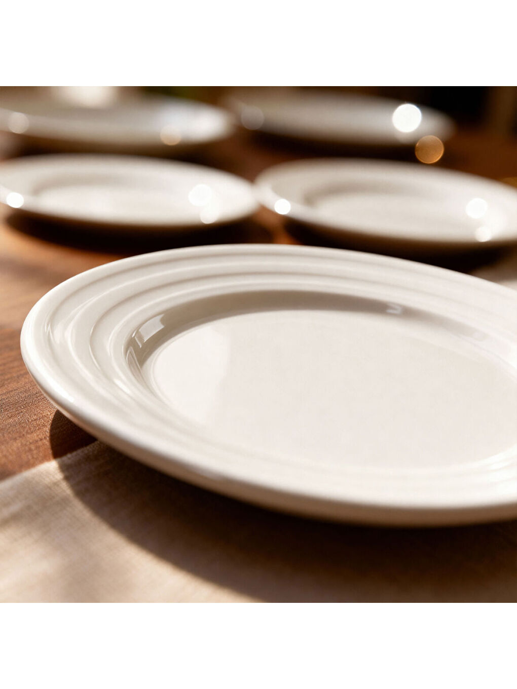 Ekru Lizbon 12 Adet 18 Cm Tatlı Tabağı-2