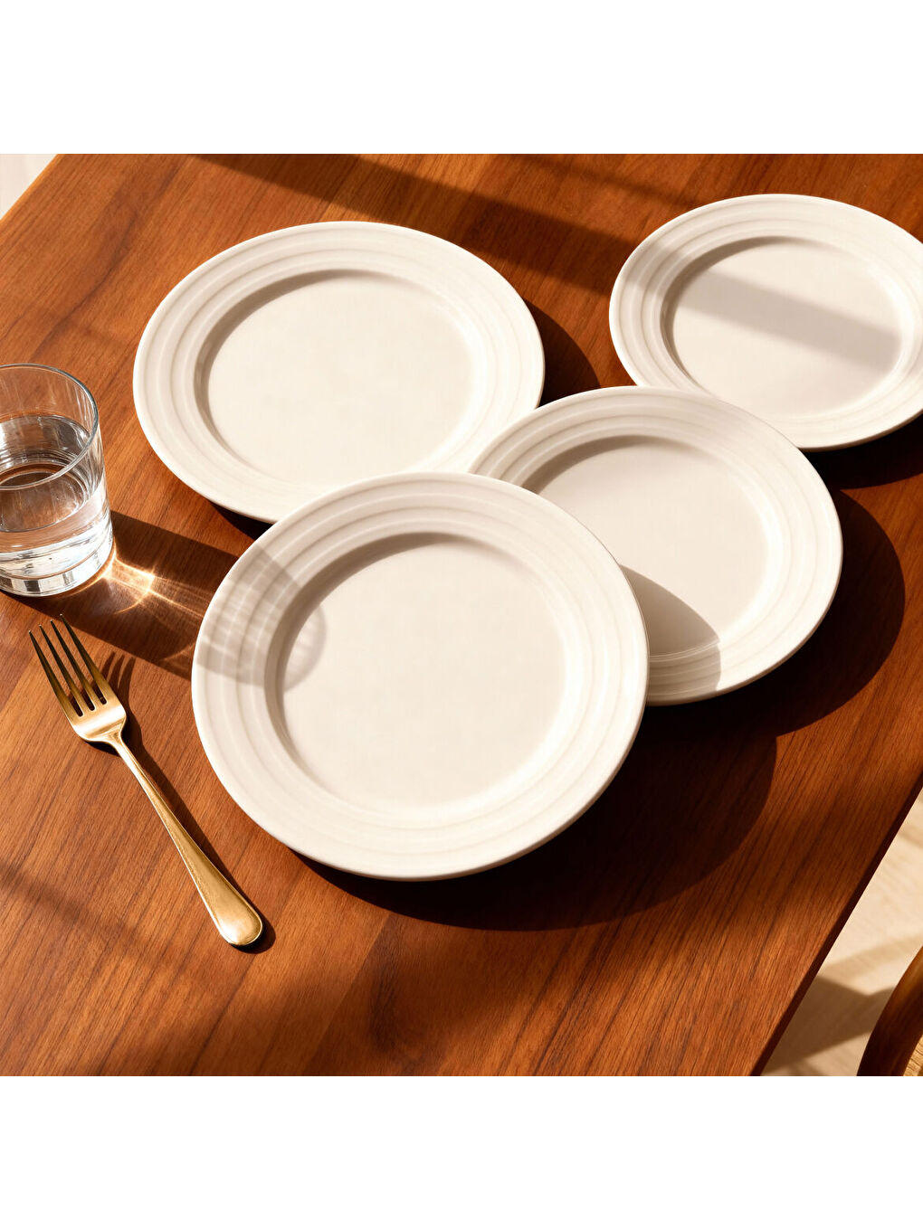 Ekru Lizbon 12 Adet 20 Cm Pasta Tabağı-1