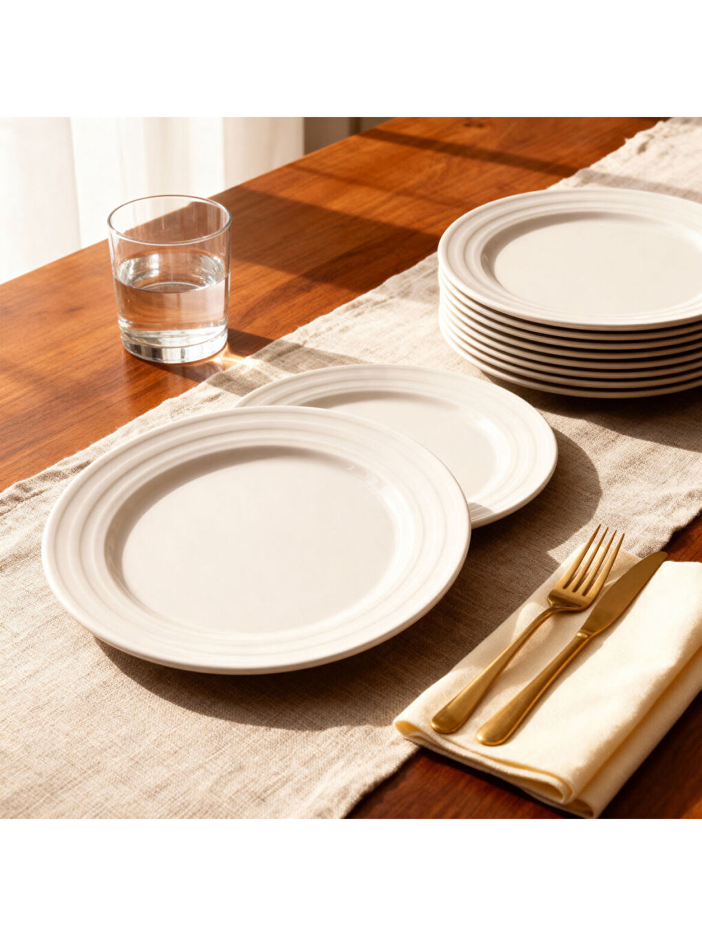 Ekru Lizbon 12 Adet 20 Cm Pasta Tabağı-3