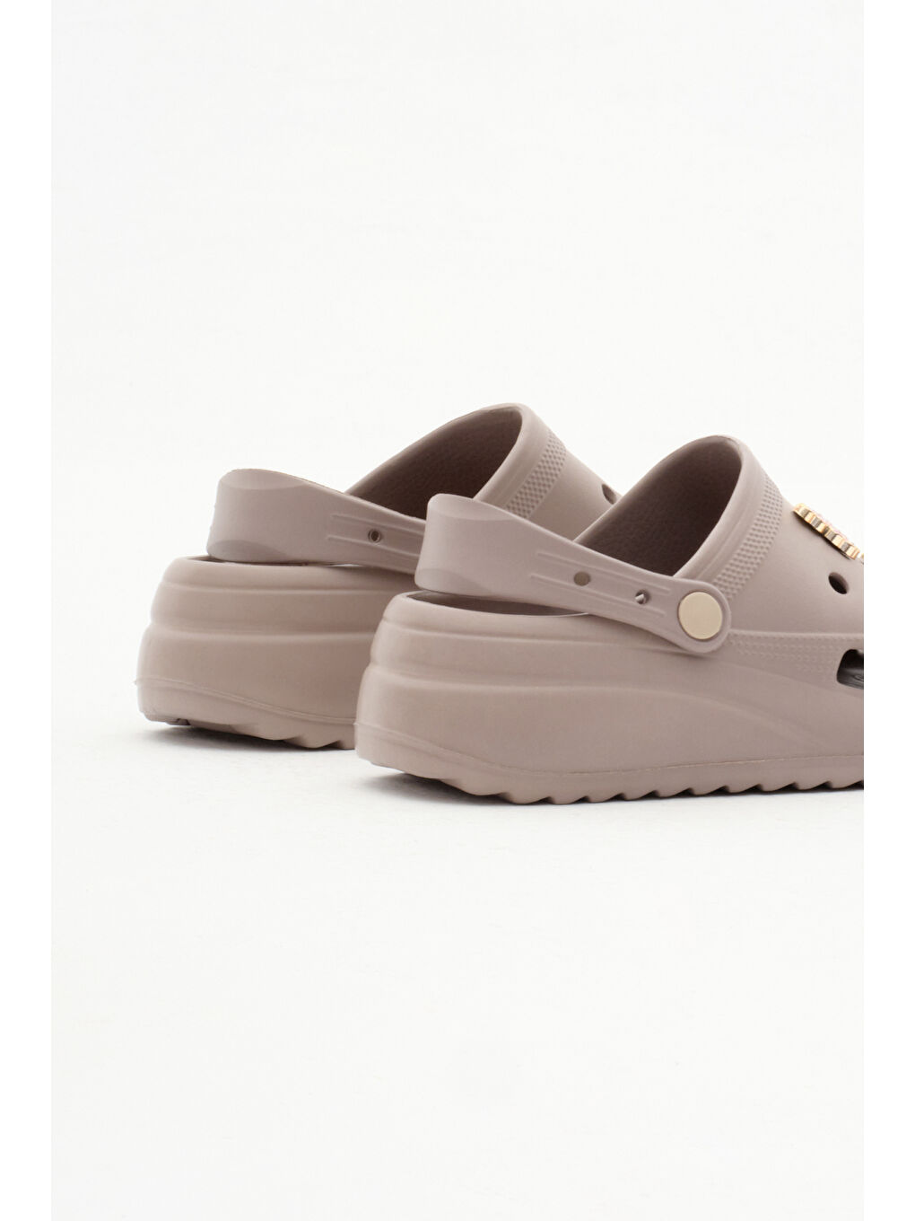 Kahverengi Kadın Kahve Önü Aksesuarlı Yüksek Taban Eva Sandalet-4