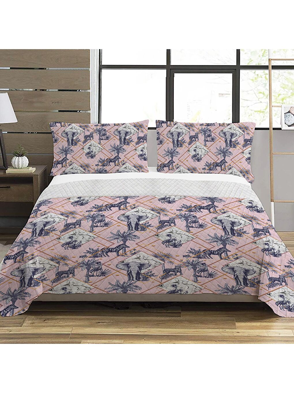 Karışık Modern Desen Çift Kişilik Baskılı Pike (200x220 Cm) Renkli