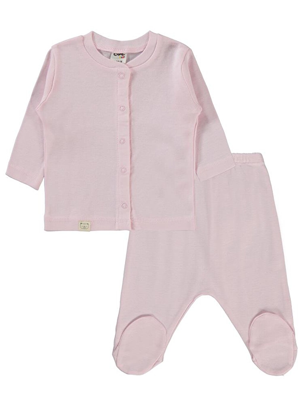 Baby Düz 1-6 Ay Pijama Takımı - Pembe 3-6 Ay-4