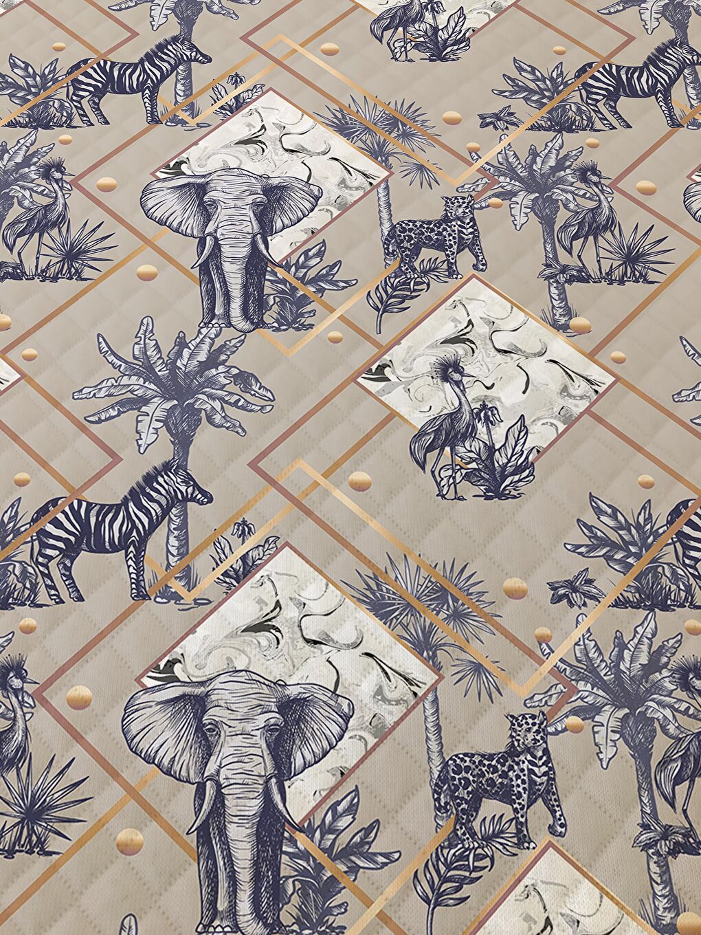 Karışık Modern Desen Çift Kişilik Baskılı Pike (200x220 Cm) Renkli-1