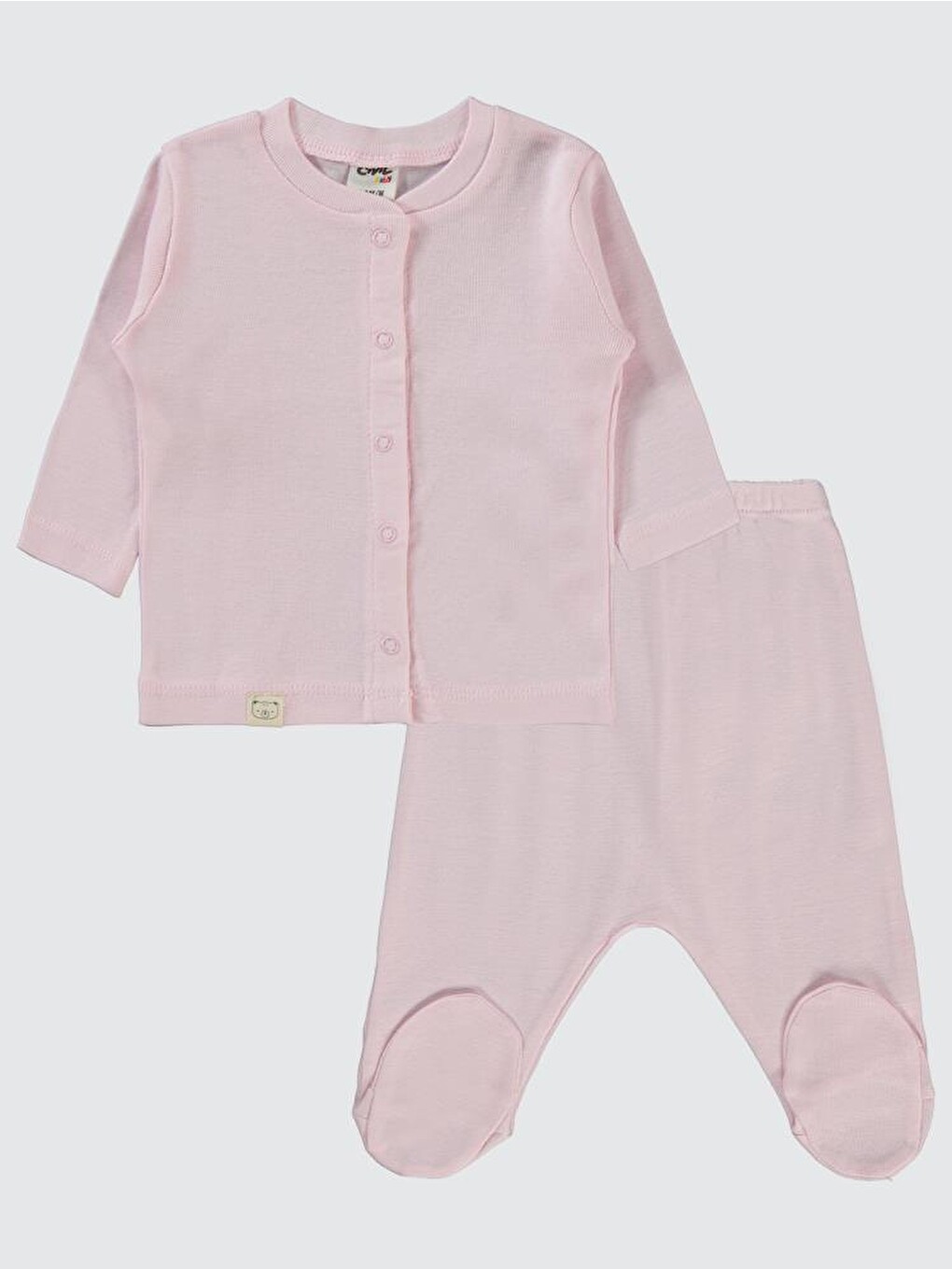 Baby Düz 1-6 Ay Pijama Takımı - Pembe 3-6 Ay-9