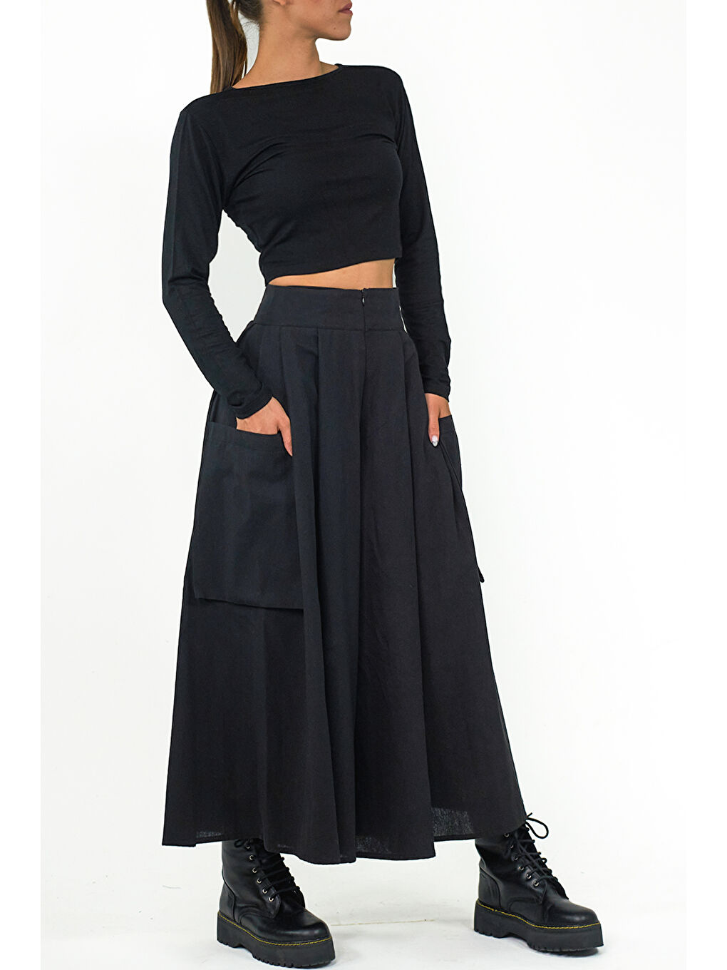 Siyah Kali Kargo Pantolon-1