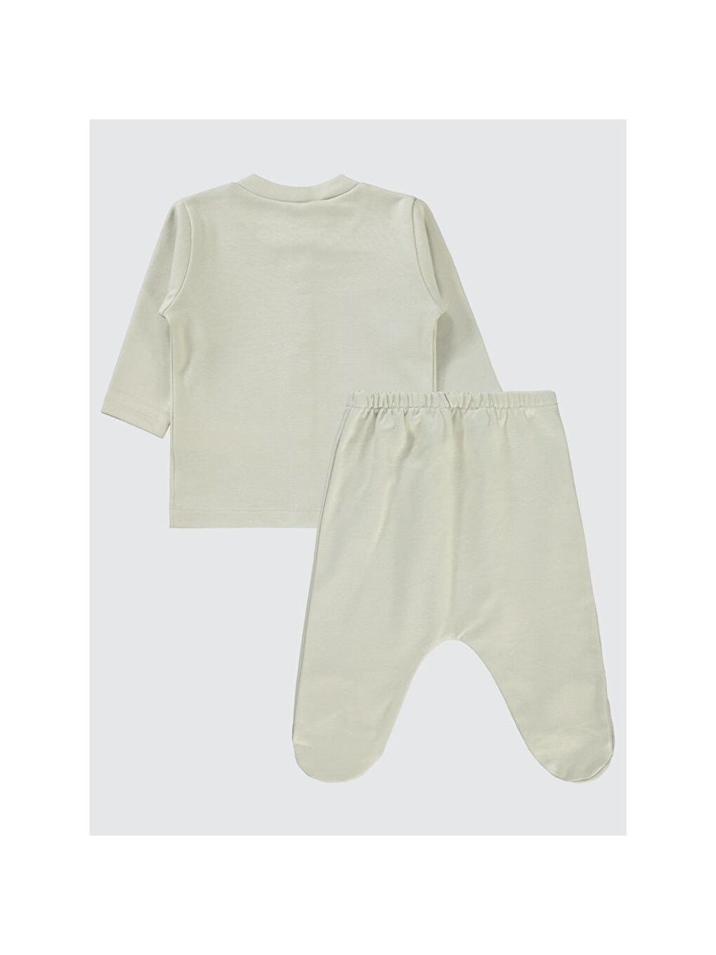 Baby Düz 1-6 Ay Pijama Takımı - Bej 6-9 Ay-1