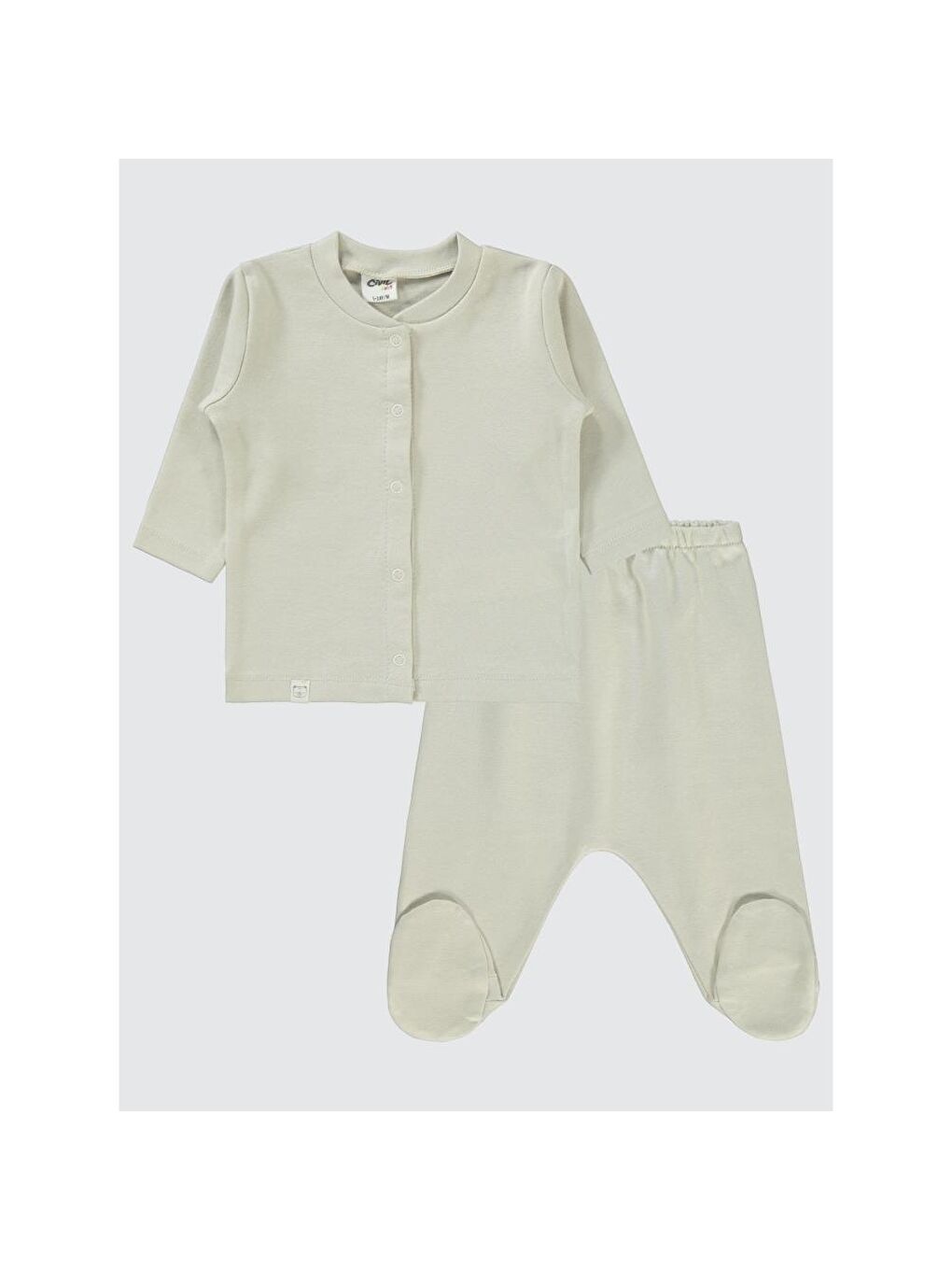 Baby Düz 1-6 Ay Pijama Takımı - Bej 6-9 Ay-2