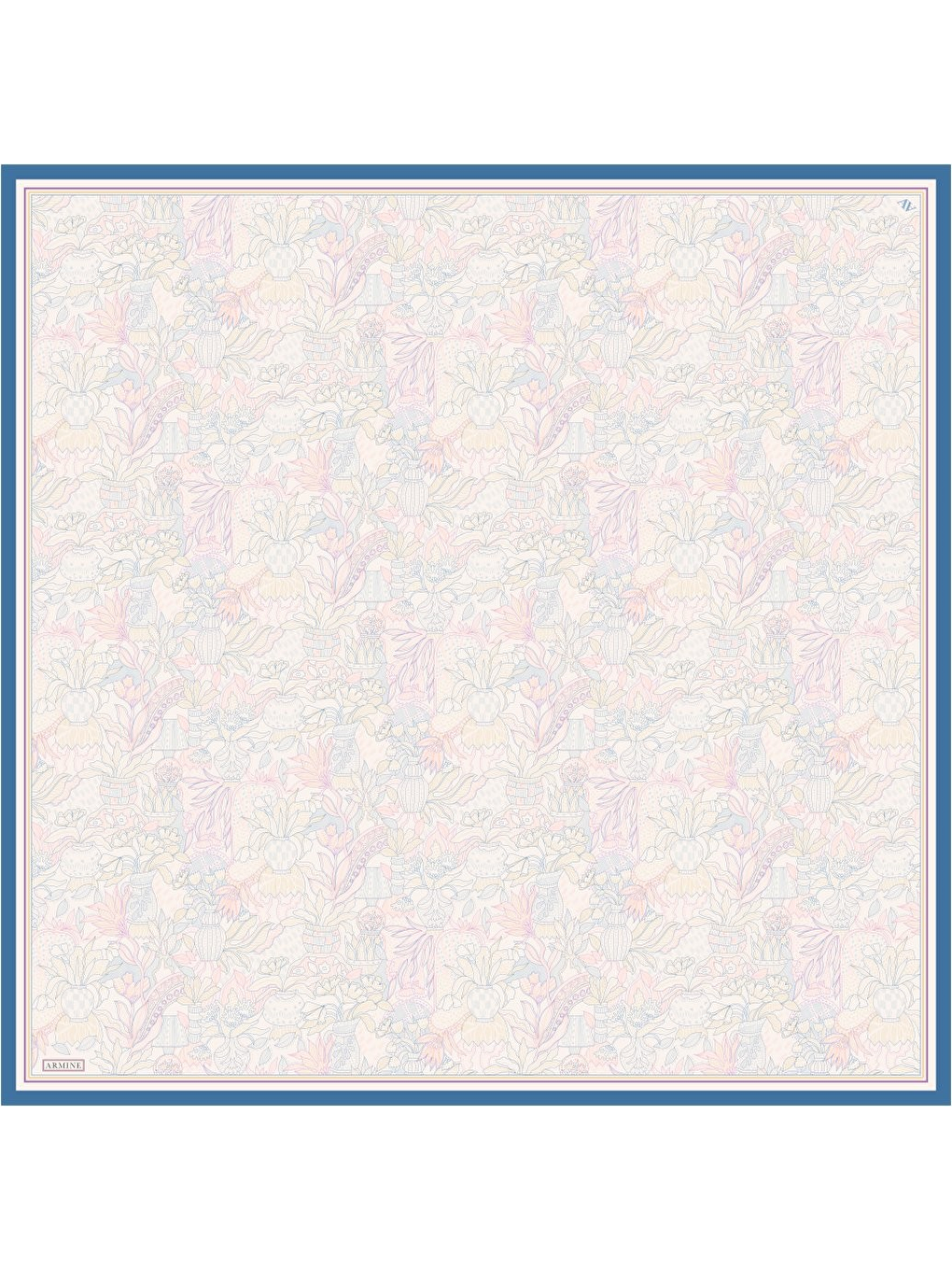 Mavi Saf İpek Twill Eşarp 9508D 32-4