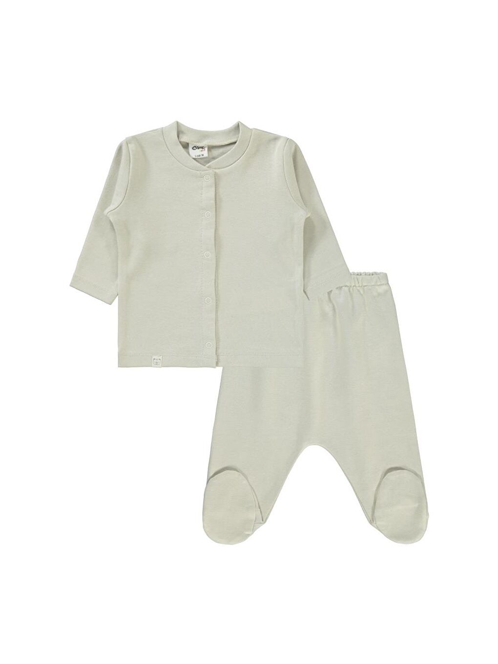 Baby Düz 1-6 Ay Pijama Takımı - Bej 6-9 Ay-4