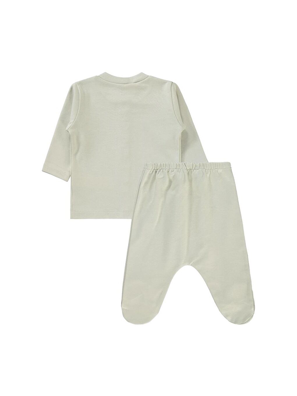 Baby Düz 1-6 Ay Pijama Takımı - Bej 6-9 Ay-6