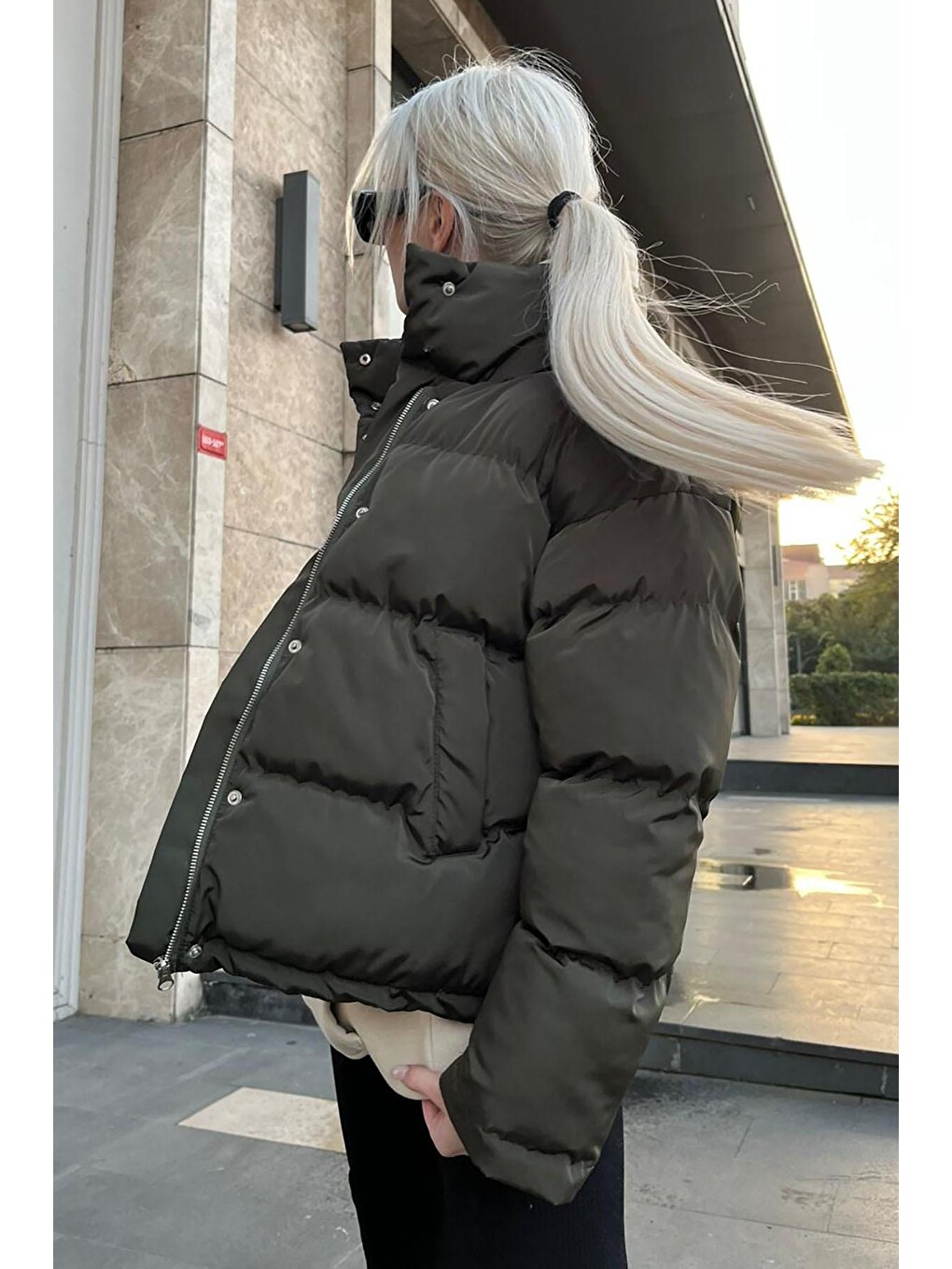 Haki Oversize Basic Mont Mg1549-2