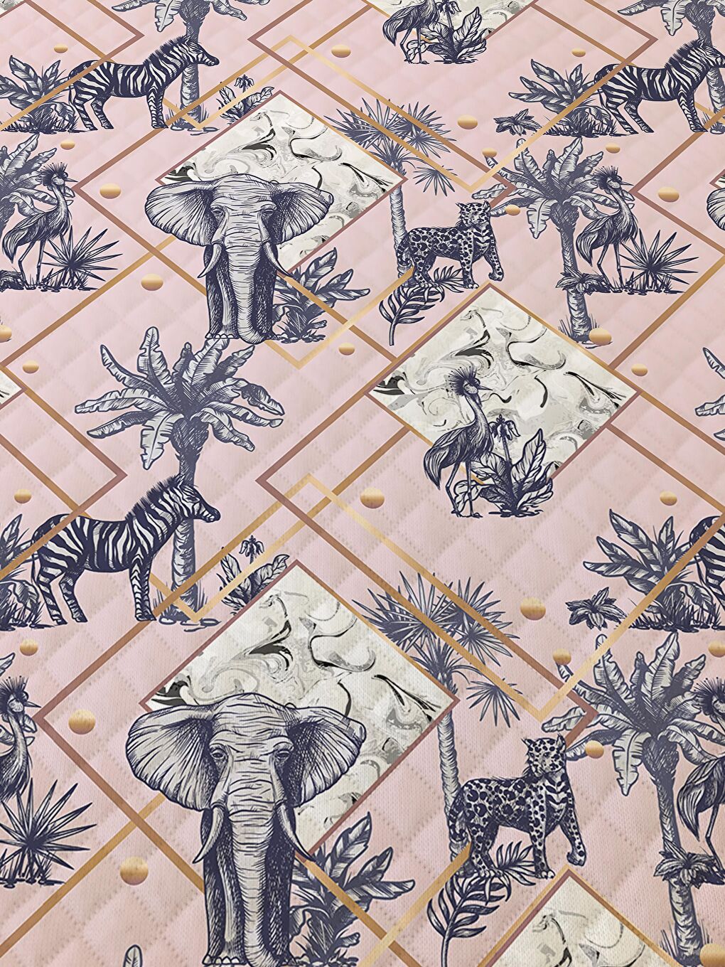 Karışık Modern Desen Çift Kişilik Baskılı Pike (200x220 Cm) Renkli-1