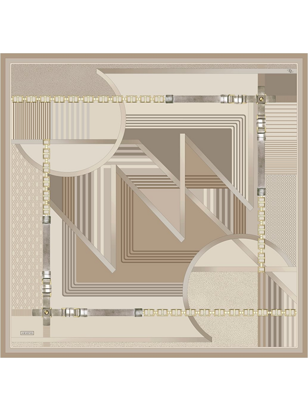 Kahverengi Saf İpek Twill Eşarp 9521D 85-4