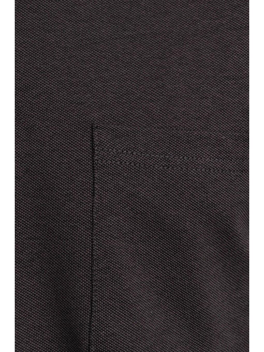 Kahverengi Erkek Polo Yaka Klasik Fit Düz Pamuklu Cepli Pike Kahve Tişört-4