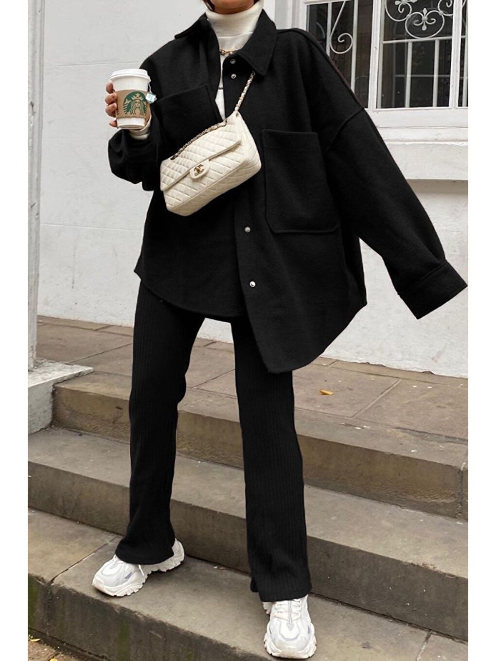 Siyah Over Size Gömlek Ceket Mg1281-3