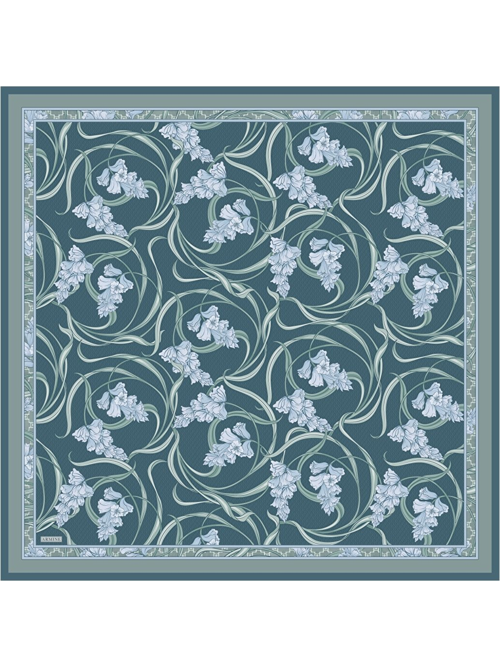 Yeşil Saf İpek Twill Eşarp 9512D 02-3