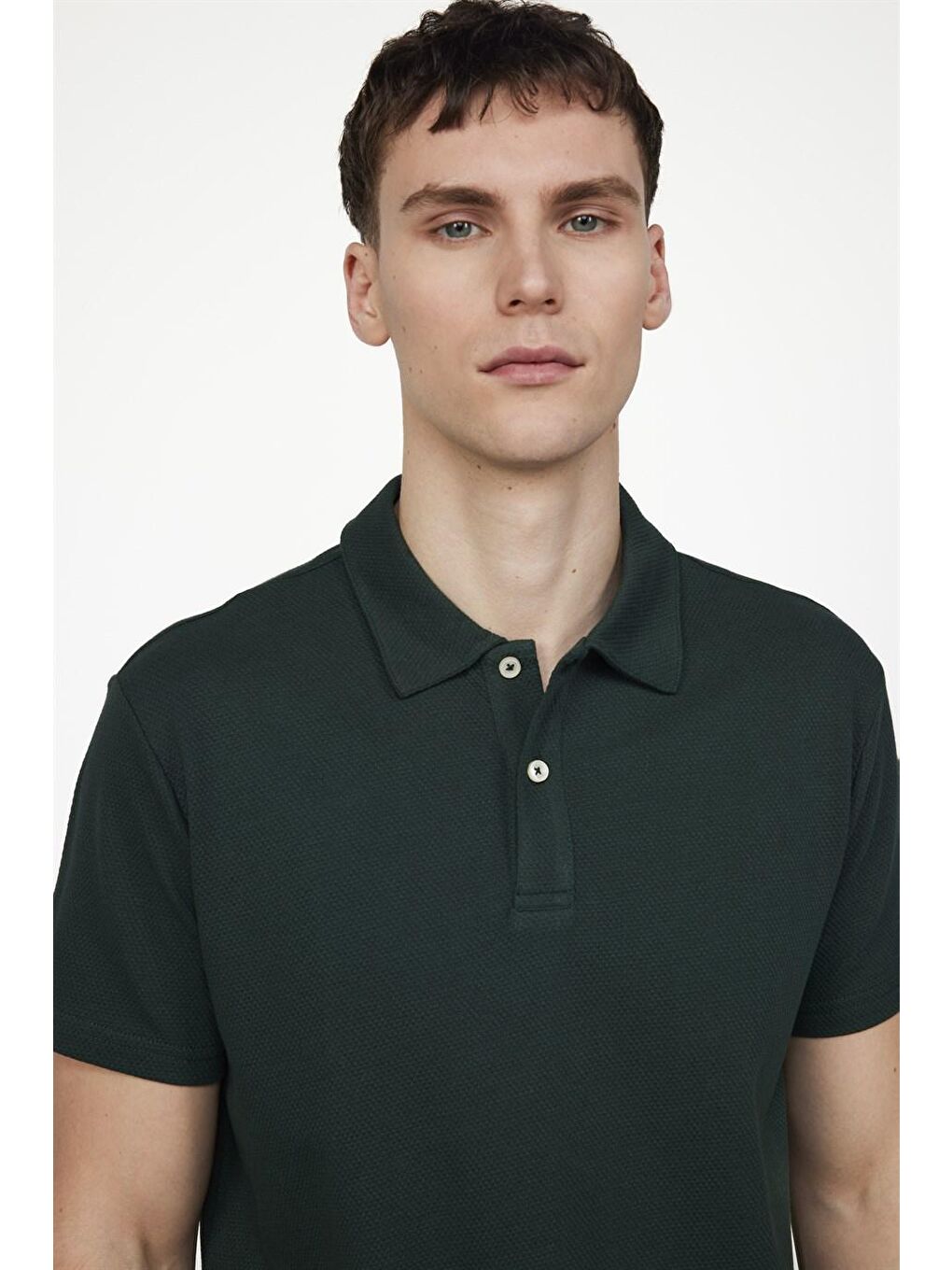 TUDORS Kahverengi Slim Fit Desenli Polo Yaka Erkek Tişört - 2