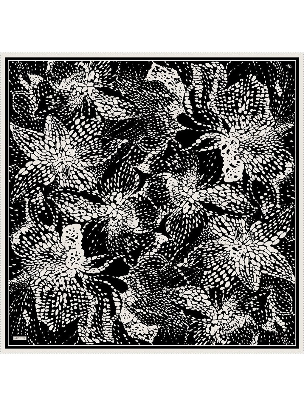 Siyah Saf İpek Twill Eşarp 9552D 90-4