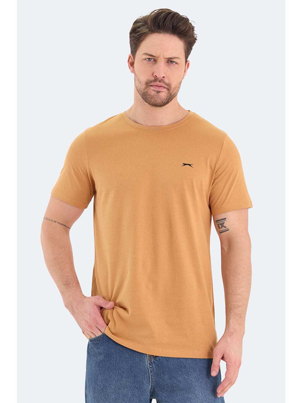 Sarı ROSALVA Erkek Tişört Hardal-3