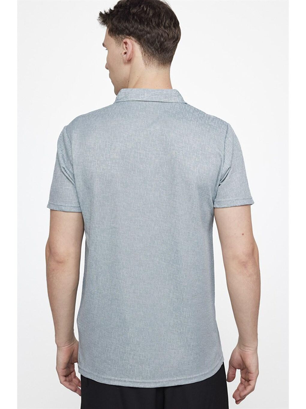 Yeşil Erkek Slim Fit Dar Kesim Pamuklu Örme Mint Polo Yaka Tişört-3