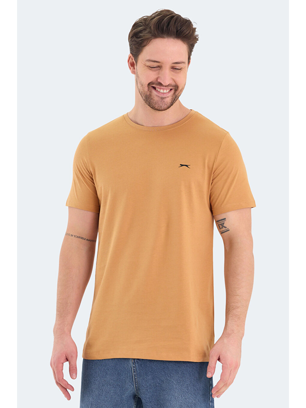 Sarı ROSALVA Erkek Tişört Hardal-5