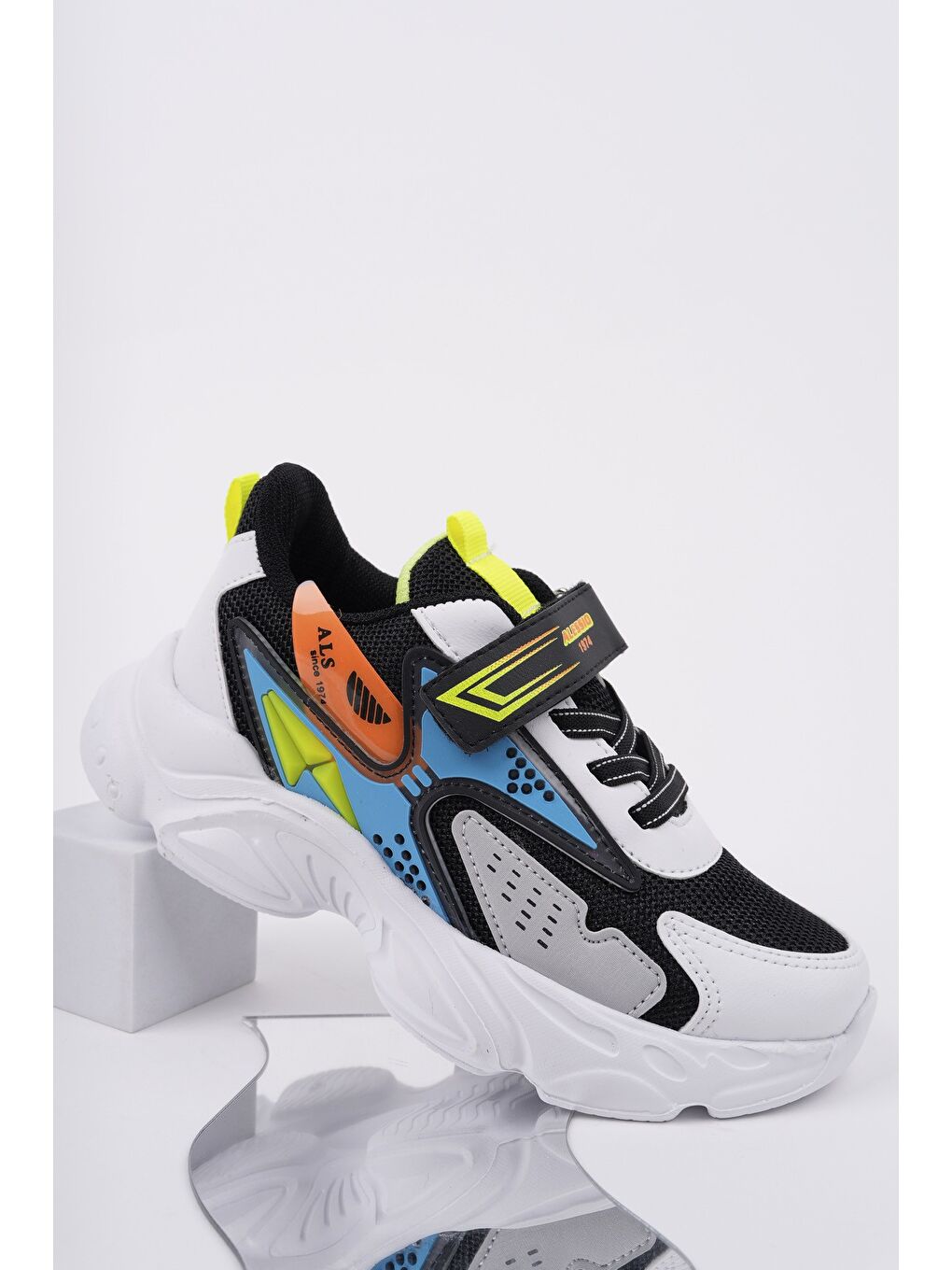 Mavi PANTER Kalın Taban Cırtlı ve Bağcıklı Unisex Çocuk Sneaker Spor Ayakkabı-1