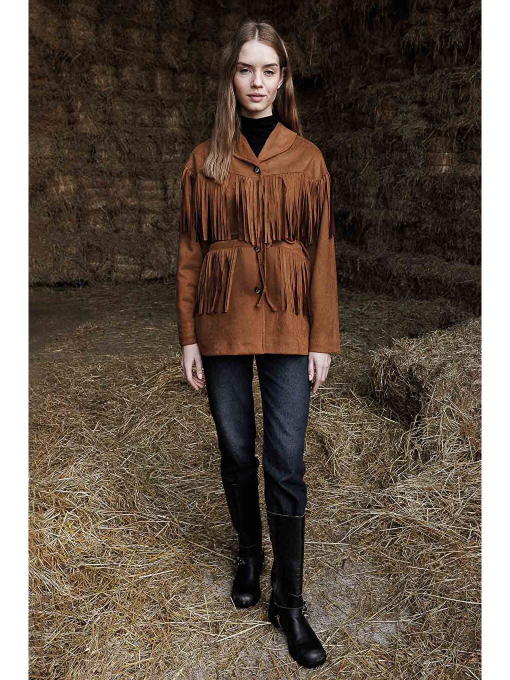 Kahverengi Süet Kovboy Kahve Ceket-1