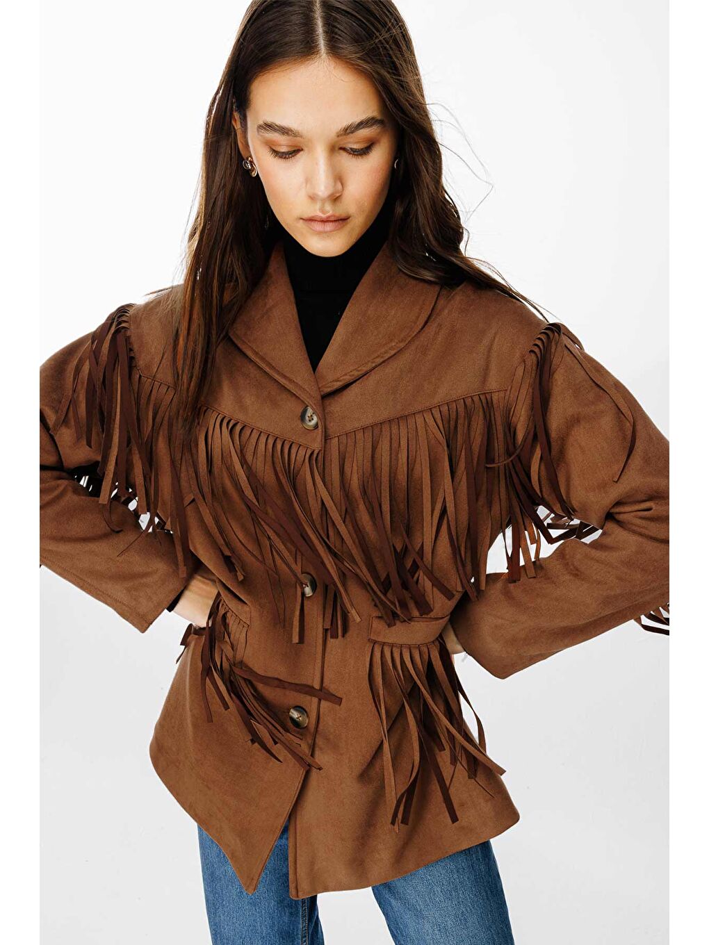 Kahverengi Süet Kovboy Kahve Ceket-2