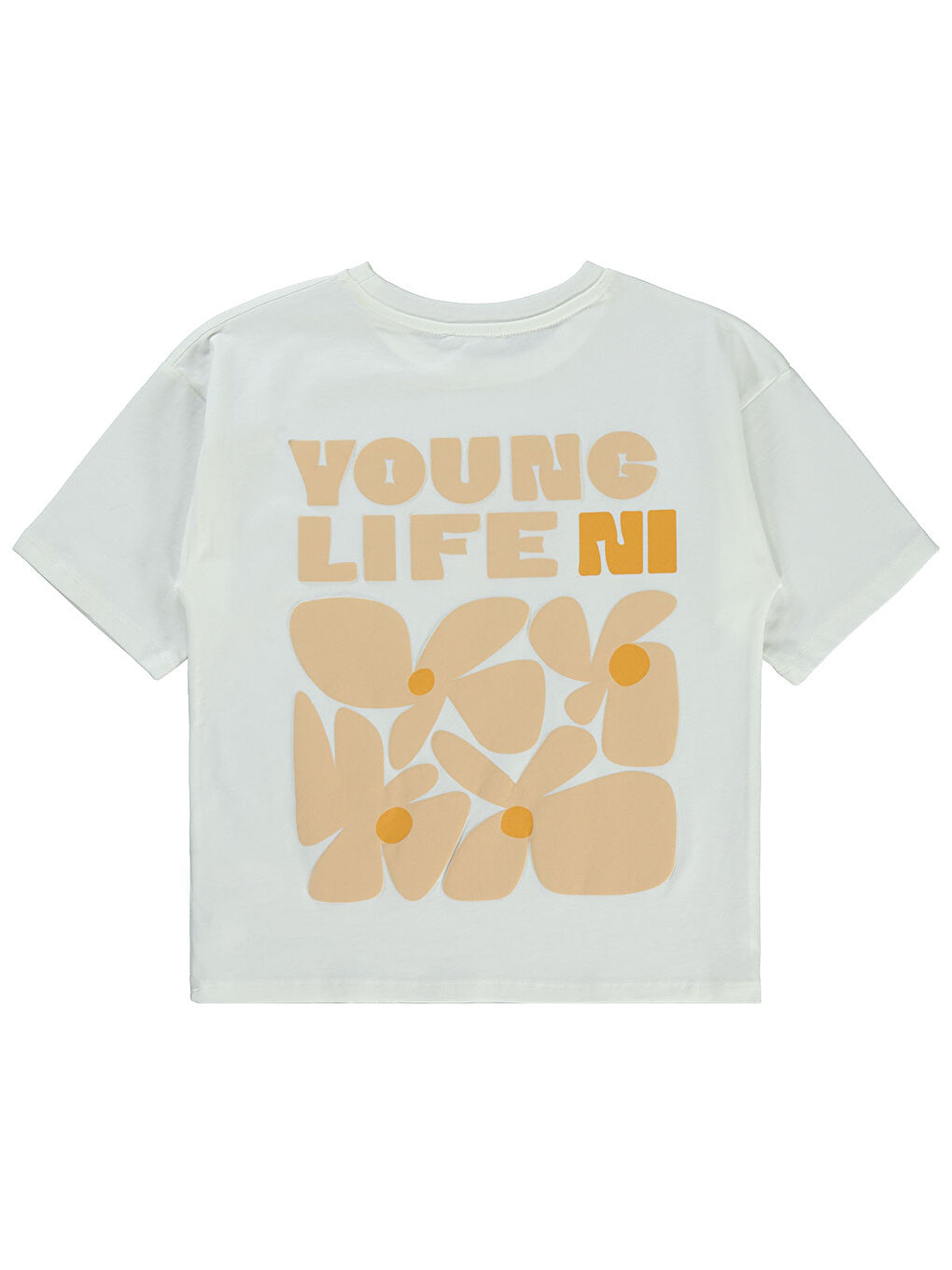 Girls Kız Çocuk Tişört 10-13 Yaş Ekru-1