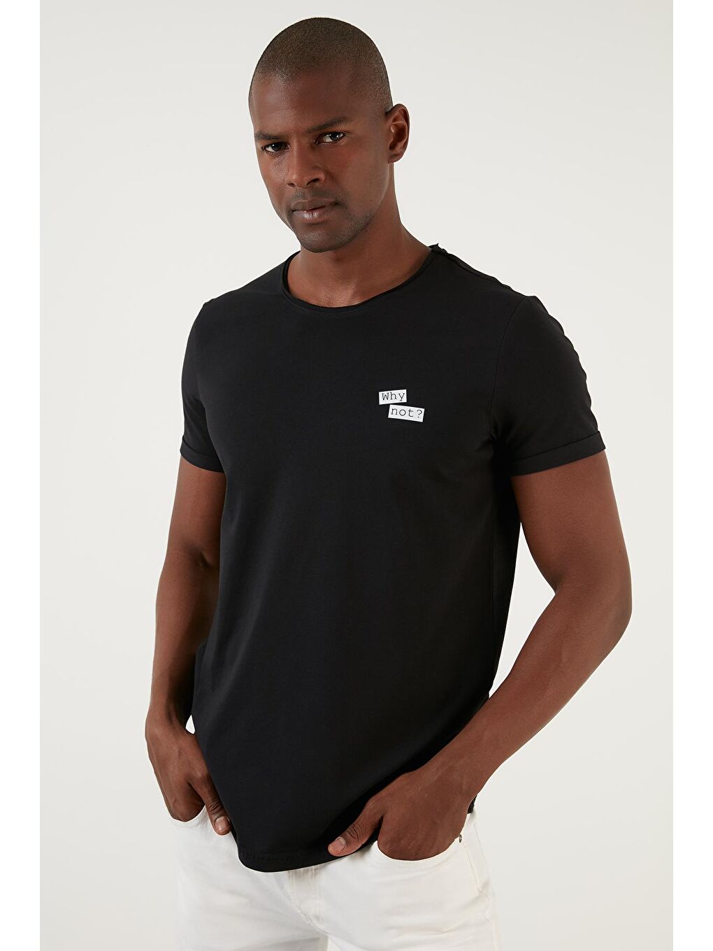 Siyah Regular Fit Bisiklet Yaka %100 Pamuk Tişört 5902312-2