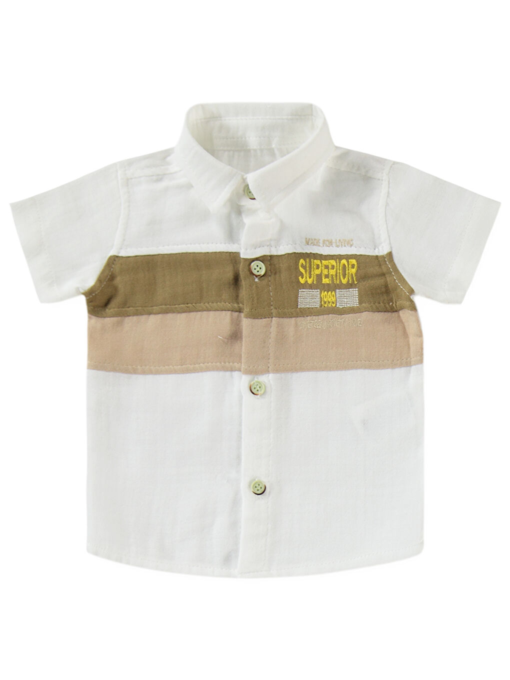 Erkek Bebek 3'lü Şortlu Takım 6-18 Ay Bej-3