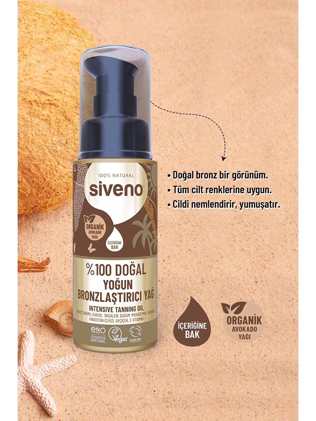 %100 Doğal Bronzlaştırıcı Yağ Organik Avokado Yağı Nemlendirici Yoğun Bronzlaştırıcı 50 ml-1