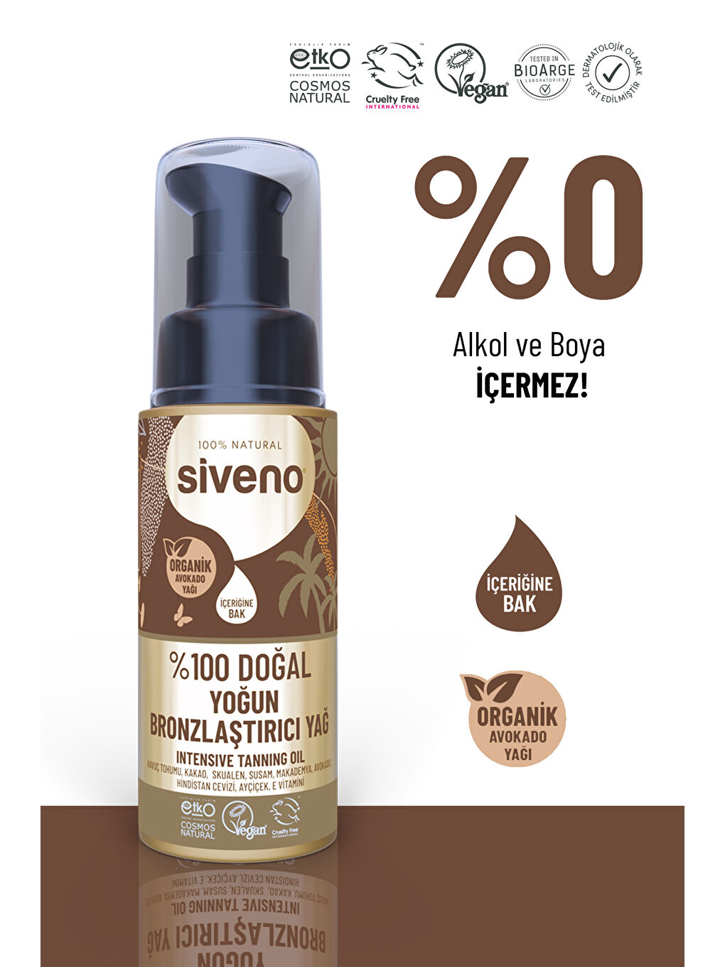 %100 Doğal Bronzlaştırıcı Yağ Organik Avokado Yağı Nemlendirici Yoğun Bronzlaştırıcı 50 ml-2