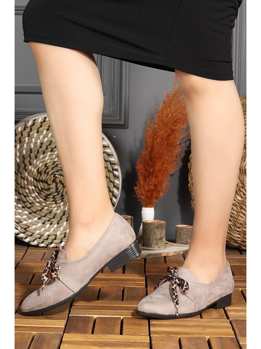 Bej Süet Günlük Anatomik Kadın Günlük Babet Ayakkabı 8328-102