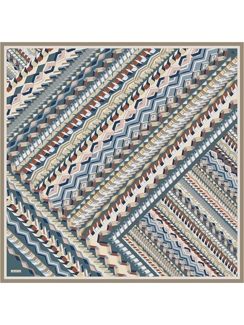 Karışık Saf İpek Twill Eşarp 9542D 81-3